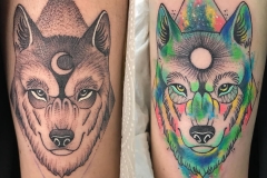 inferno-tattoo-barcelona-geometrico-puntillismo-alex-baens-mediano-brazo-lobo-color