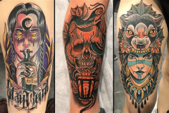 inferno-tattoo-barcelona-raul-leone-neotradicional-piezas-convenciones-brazo-grande-pierna