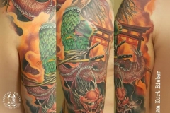 inferno-tattoo-barcelona-samurai-dragon-color-brazo-hombro-christian-kurt