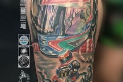 inferno-tattoo-barcelona-race-realismo-color-karting-gp-joel-federico-bieber-grande-pierna