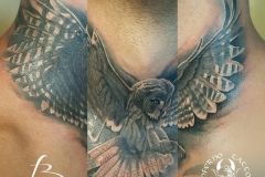 inferno-tattoo-barcelona-buho-negro-gris-cuello-frontal-christian-kurt