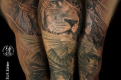 inferno-tattoo-barcelona-realismo-negro-y-gris-christian-kurt-bieber-grande-brazo-retrato-leon