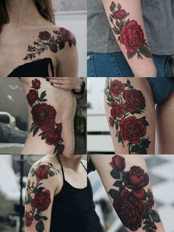 Collage tatuaje de rosas