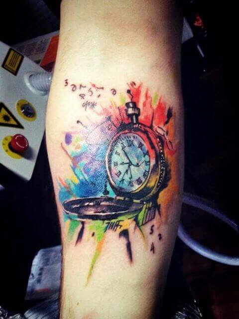 tattoo-explosion-color-reloj-acuarela