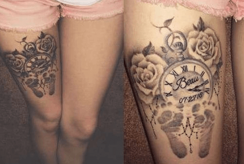 tatuaje-de-reloj-con-flores