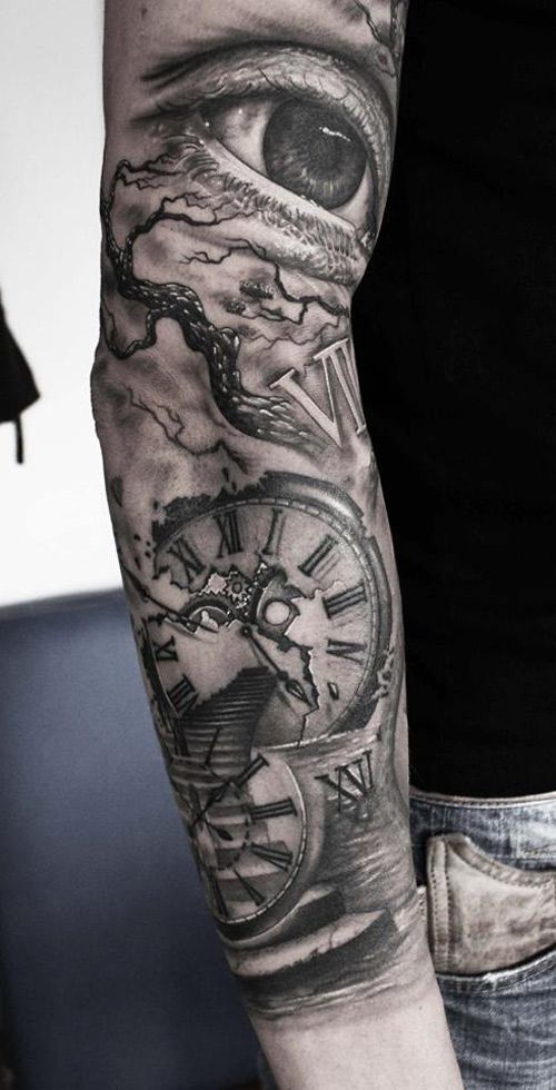 Tattoo con reloj popular