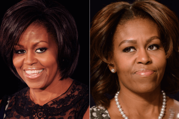 Cejas de Michelle Obama, antes y después de la micropigmentación, fuente Pinterest.